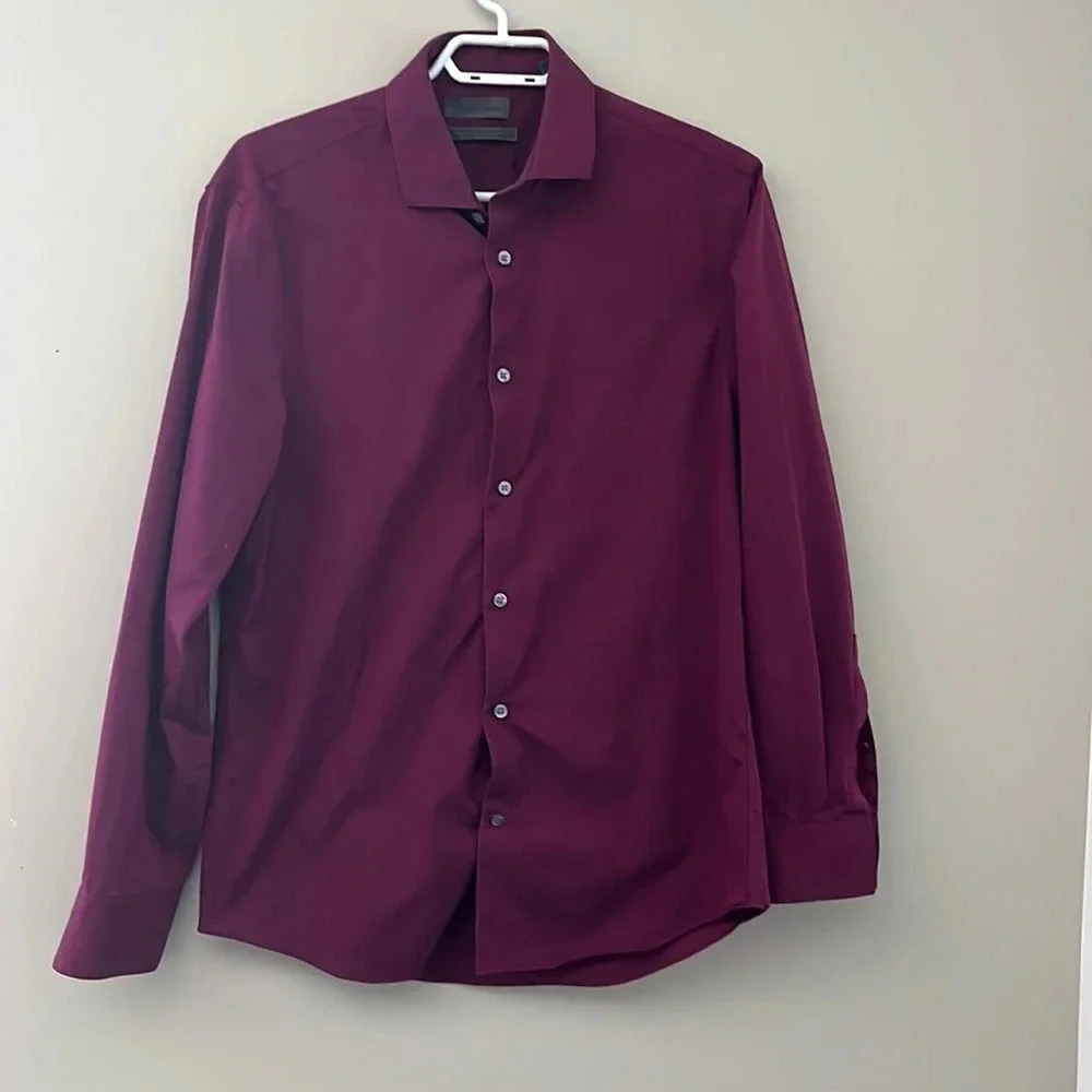 Calvin Klein Extreme Slim Fit Non Iron Dress Shirt Purple 15.5 32/33